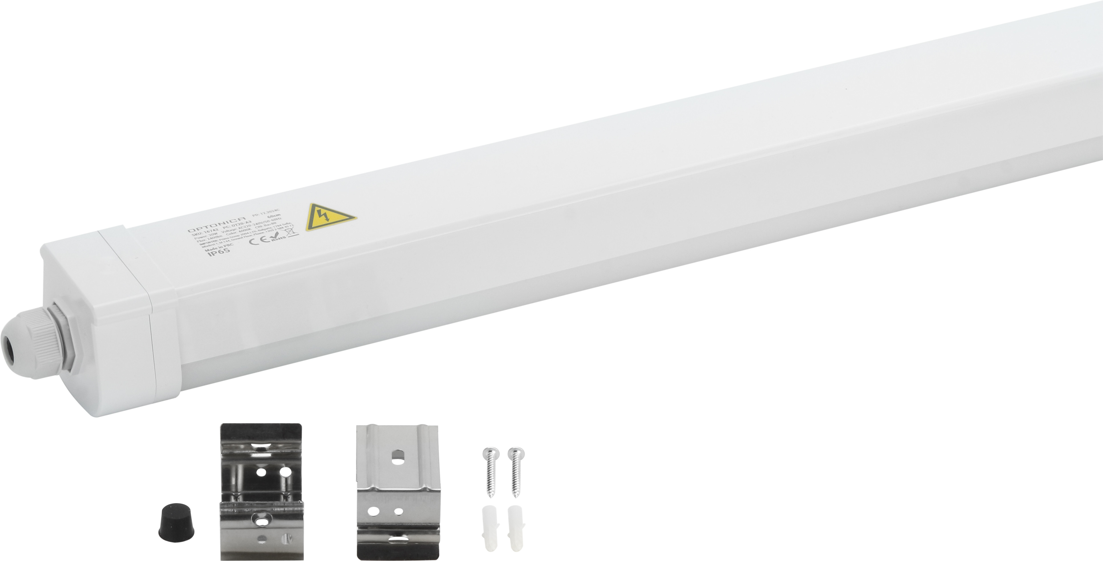 LED Tri-Proof Fixture 20W IP65 6000K IK08 - LINKABLE | Optonica LED